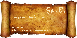Zsupos Beáta névjegykártya