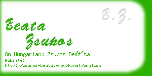 beata zsupos business card